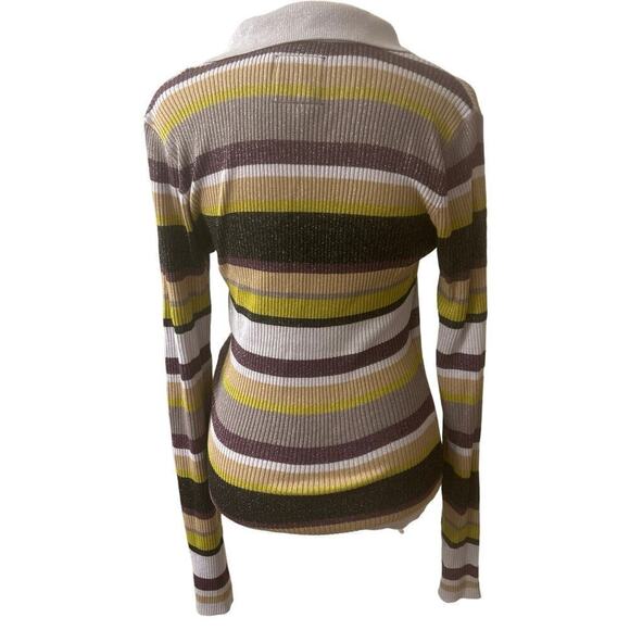 CHASER Harper Haight Street Striped Faux Wrap Multi Color Sweater Large NWOT - Picture 5 of 9